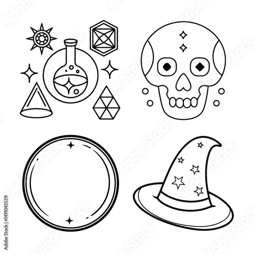 Arcane Symbols & Mystic Sigils – Line Art Collection