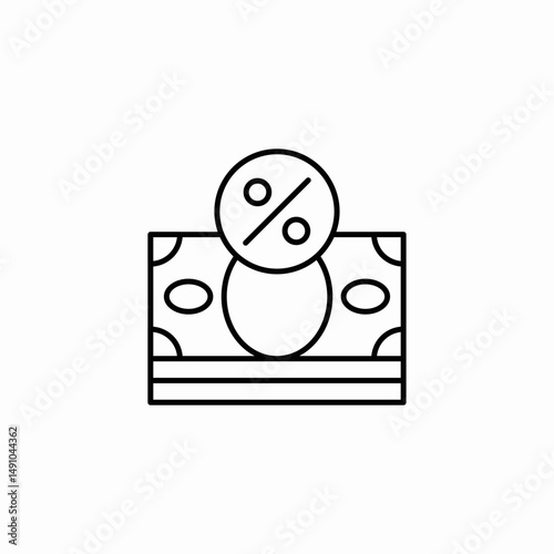 percentage money icon sign vector