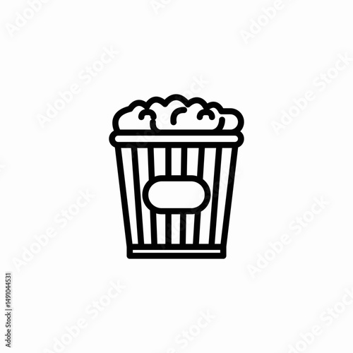 popcorn box icon sign vector