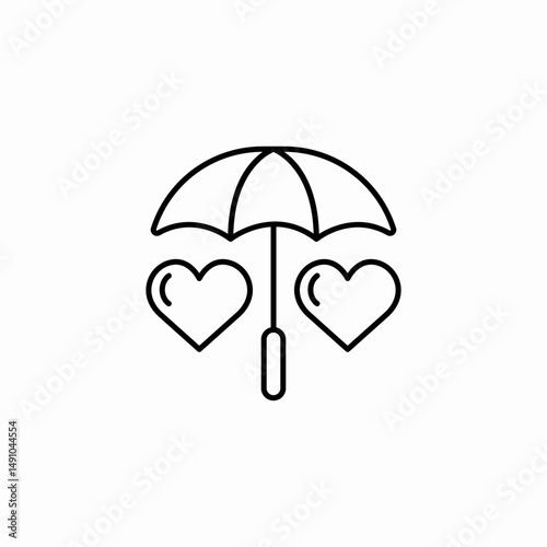 protected hearts icon sign vector