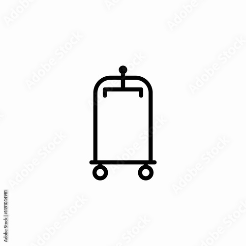 rolling suitcase icon sign vector