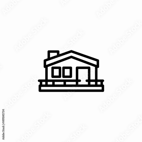 small cabin icon sign vector