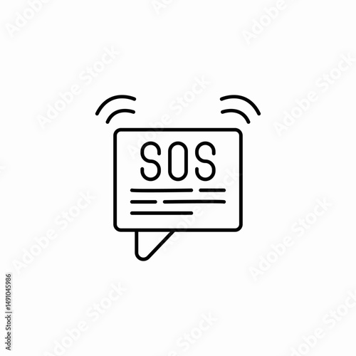sos message icon sign vector