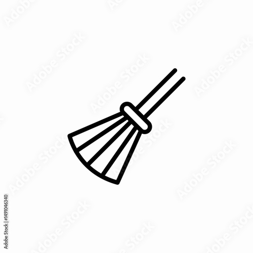 straw broom icon sign vector