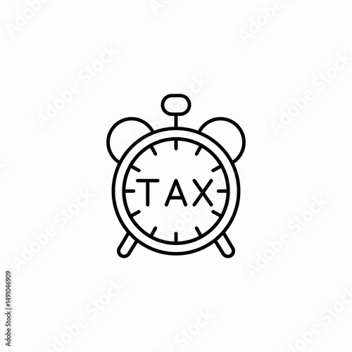 tax alarm icon sign vector