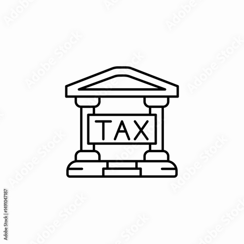 tax building icon sign vector