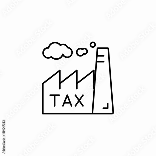 tax factory icon sign vector