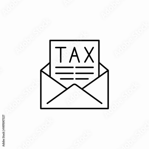 tax letter icon sign vector