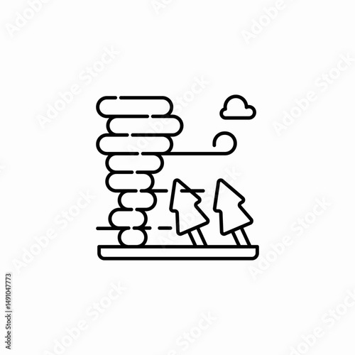 tornado damage icon sign vector