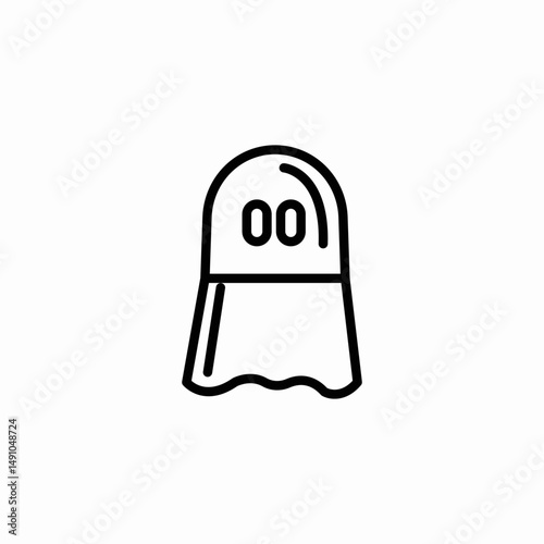 white ghost icon sign vector