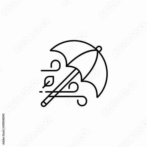 windy weather icon sign vector