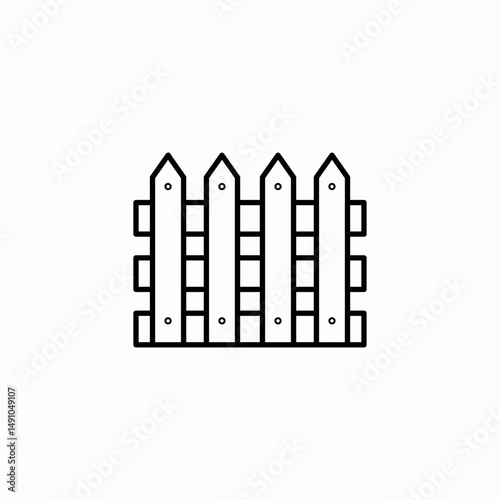 wooden fence icon sign vector