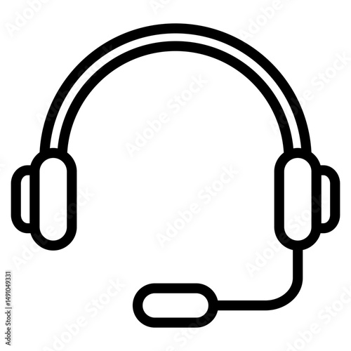 Headphones Mic  Icon Element For Design