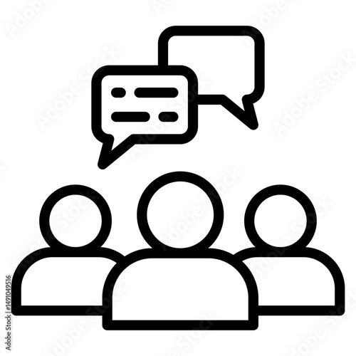 Team Chat  Icon Element For Design