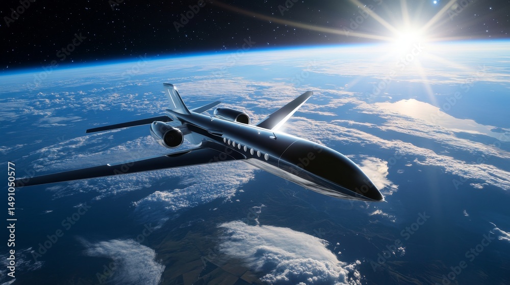 Luxury Private Jet Soaring Above Earth Luxury Private Jet Soaring Above Earth