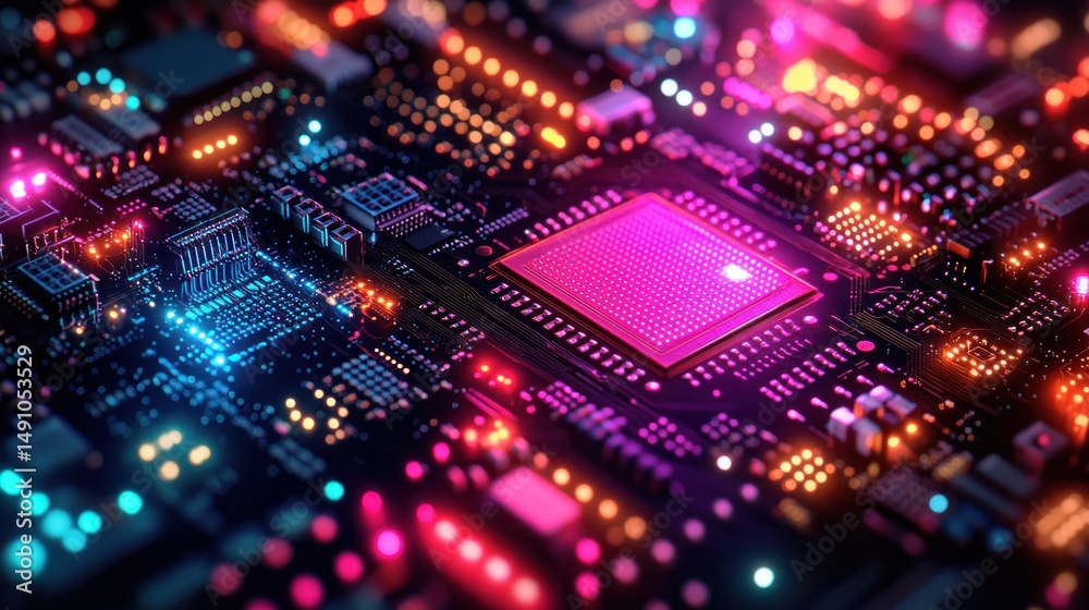 Obraz premium High tech circuit board processor