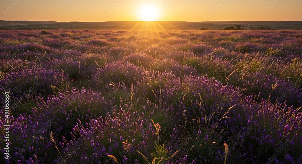 Fototapeta premium Lavender field sunrise