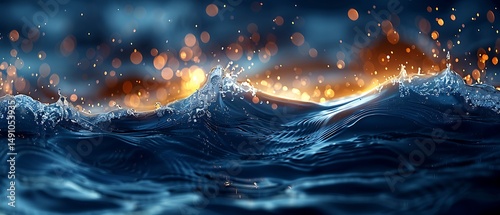 Ocean waves at night