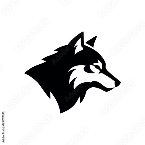 Majestic Wolf Head Vector Illustration Black and White Silhouette Design for Logos, Prints, and More