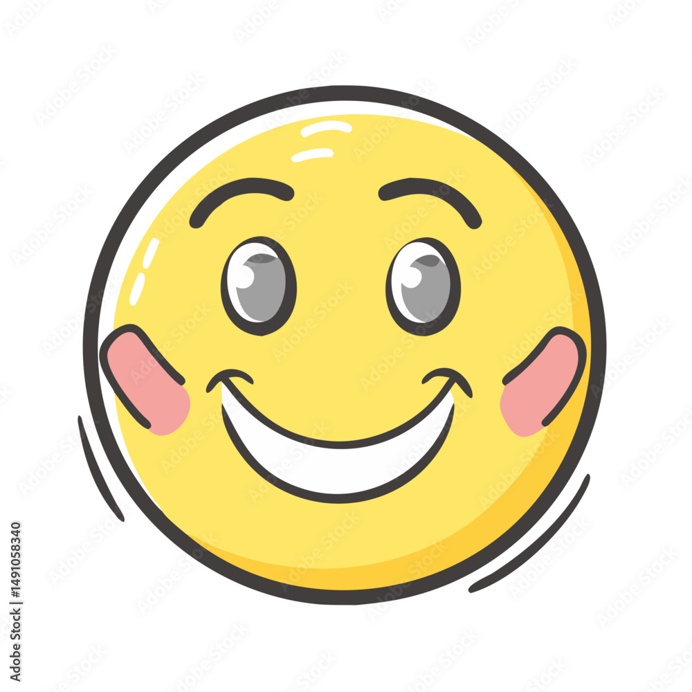 Fototapeta premium happy smiley face icon, happy smiley face vector illustration-simple illustration of happy smiley face, perfect for happy smiley face logos and icons