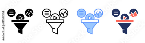 Content Curation icon sheet multiple style collection