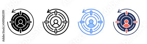 Retargeting icon sheet multiple style collection
