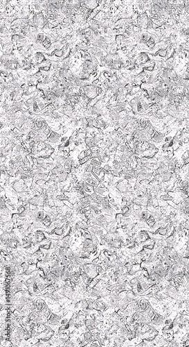 Monochrome Landscape: Intricate Linework, Textured Relief