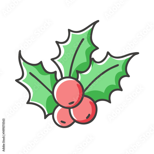 holly berry icon, holly berry vector illustration-simple illustration of holly berry, perfect for holly berry logos and icons