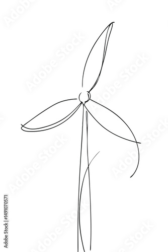 Simple outline of a flower icon on transparent background  