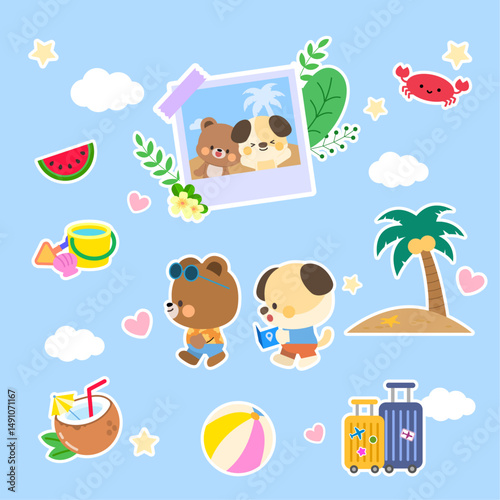 cute_travel_elements_kids_character_set_2
