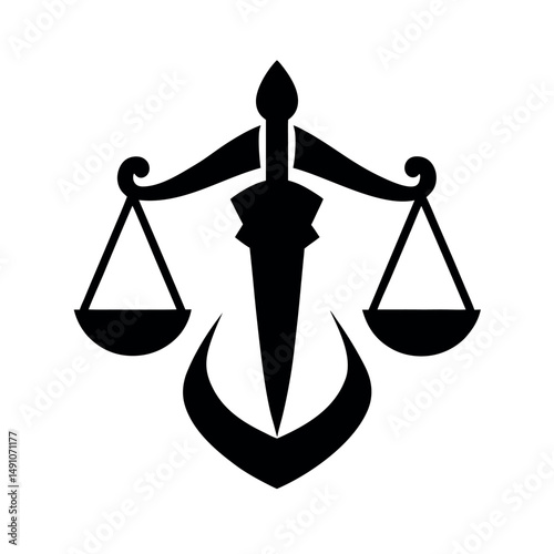 Legal Justice Icon Black Vector Silhouette Art