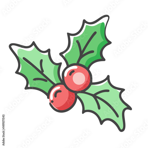 holly berry icon, holly berry vector illustration-simple illustration of holly berry, perfect for holly berry logos and icons