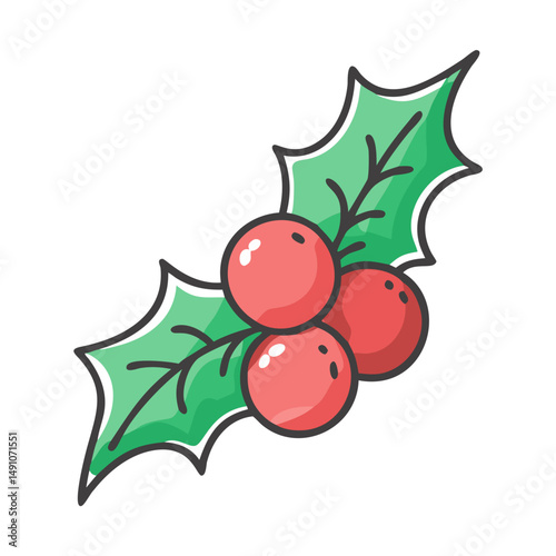 holly berry icon, holly berry vector illustration-simple illustration of holly berry, perfect for holly berry logos and icons