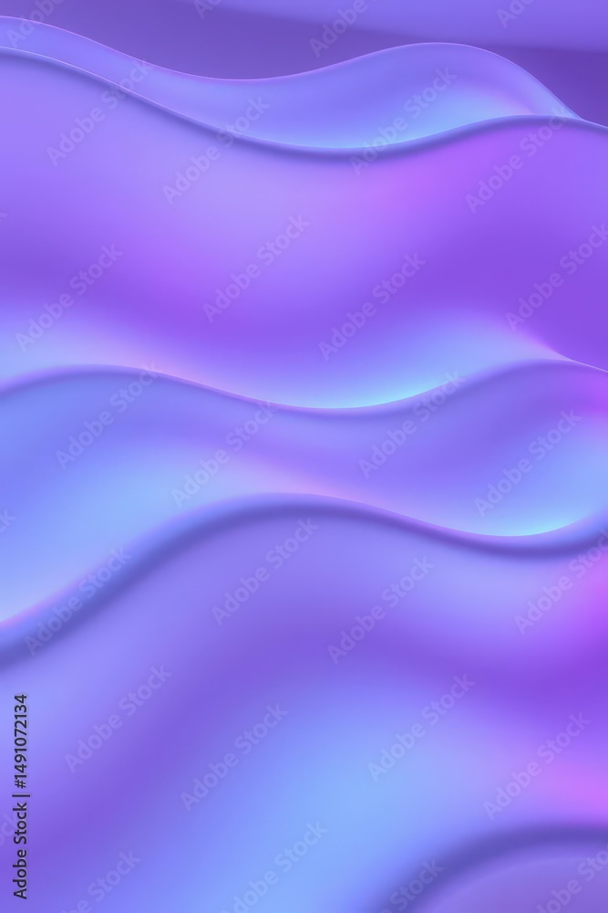 Fototapeta premium Gentle undulations of lavender and azure harmonize across a tranquil canvas of flowing waves
