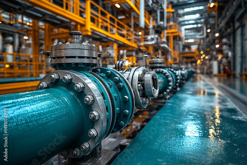 Massive Pipes in Water Treatment Plant Facilitywater pipes, industrial pipes, water treatment plant, plumbing system, large pipelines, utility infrastructure, water facility, pipe system, water distri