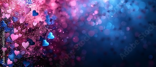 Romantic hearts in bokeh