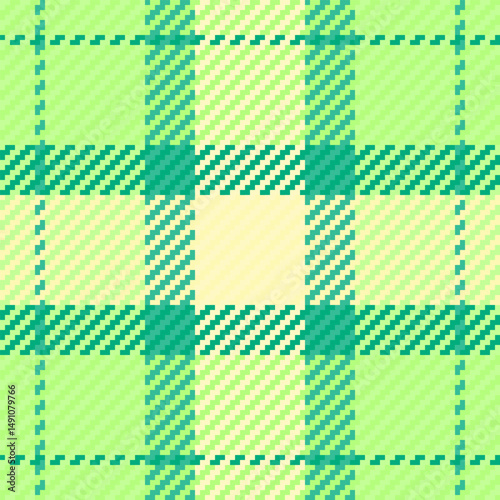 Vibrant pastel green and yellow plaid pattern.  Perfect for textile design, website backgrounds, or springthemed projects.  This cheerful, seamless texture evokes feelings of freshness and optimism.
