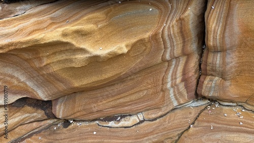 Natural sandstone texture with intricate layers, swirls, and patterns in warm earth tones. Perfect for backgrounds, design projects, geology, and nature-themed content.
