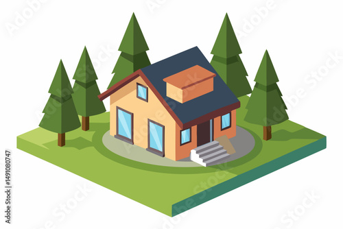 house with green roof