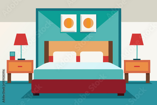modern bedroom interior with bed