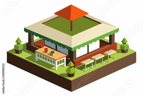 isometric view of a modern building