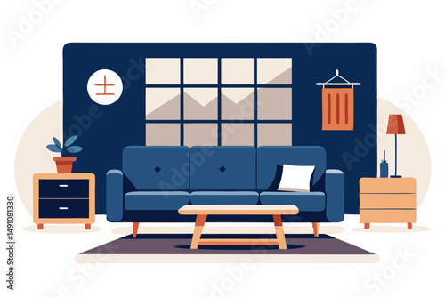living room interior with sofa