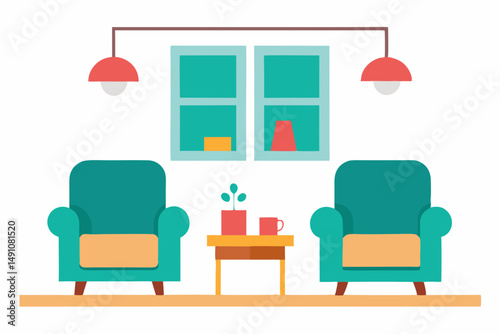living room interior with furniture