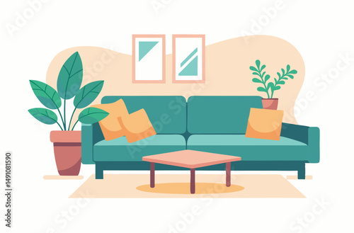 modern living room with sofa