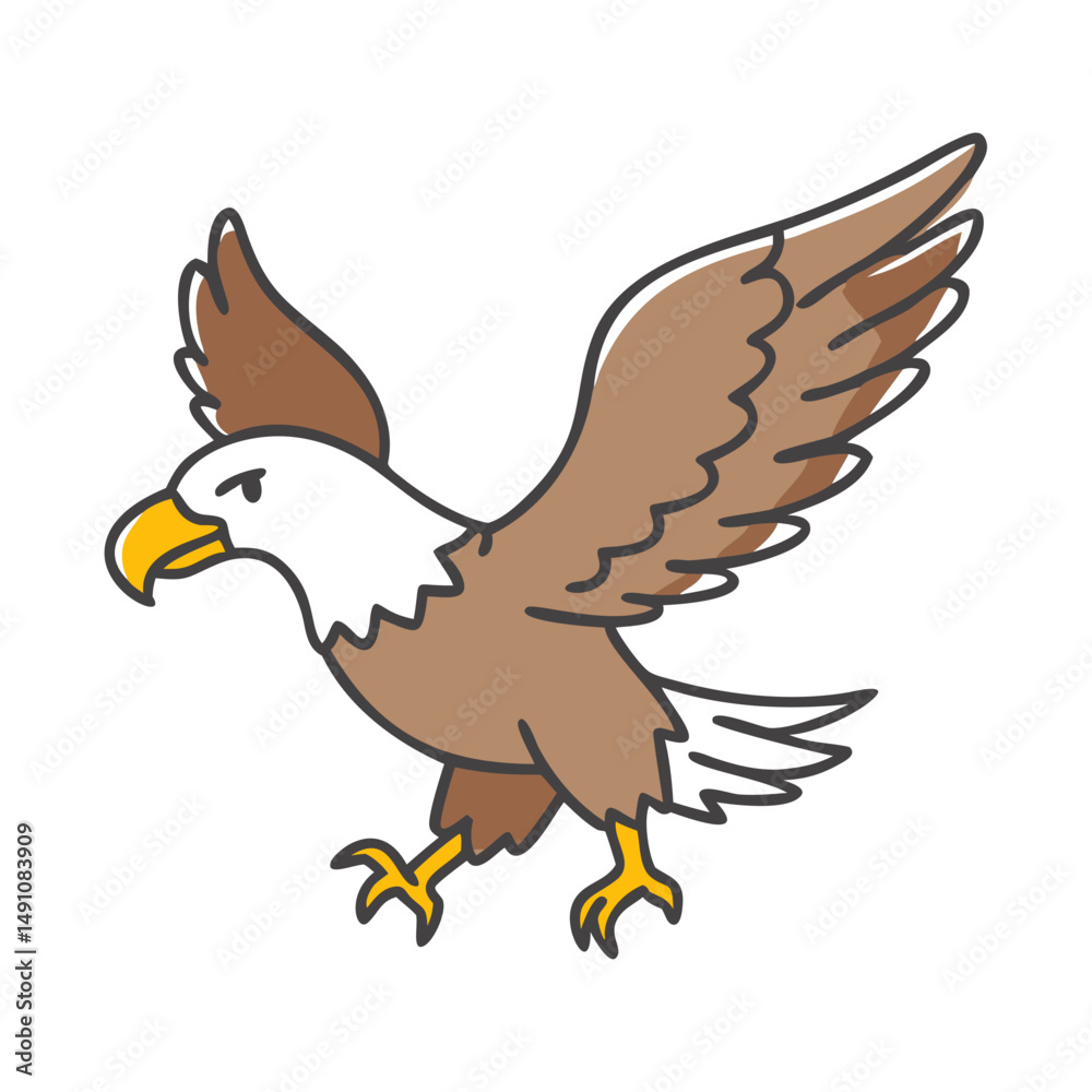 Fototapeta premium hunting bald eagle icon, hunting bald eagle vector illustration-simple illustration of hunting bald eagle, perfect for hunting bald eagle logos and icons