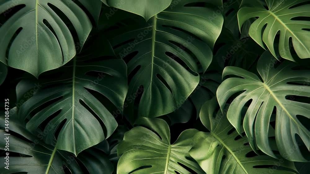 custom made wallpaper toronto digitalLush Green Monstera Deliciosa Leaves Background Texture