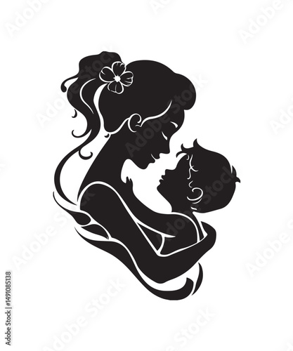 mom and son love art design 