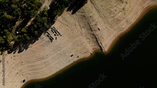 Aerial view of the Burrinjuck Reservoir taken with a drone.