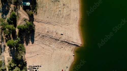 Aerial view of the Burrinjuck Reservoir taken with a drone.