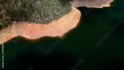 Aerial view of the Burrinjuck Reservoir taken with a drone.
